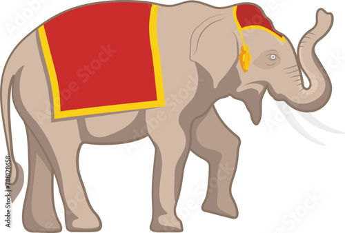 Traditional Thai elephant design, cultural symbol illustration, vector design no background 