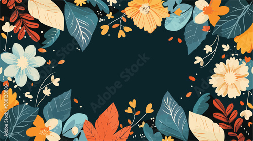 Square flowery background with gorgeous autumn flower