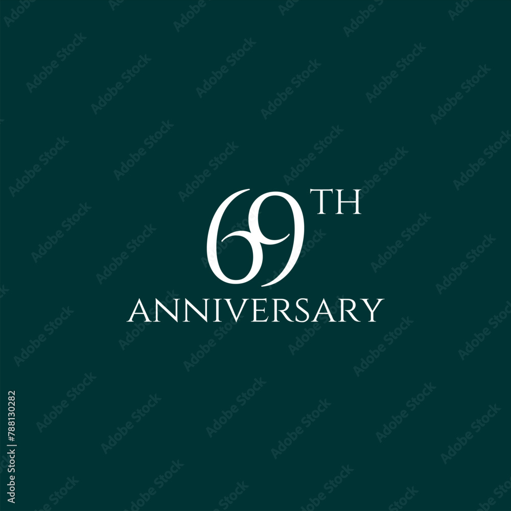 Obraz premium 69th logo design, 69th anniversary logo design, vector, symbol, icon
