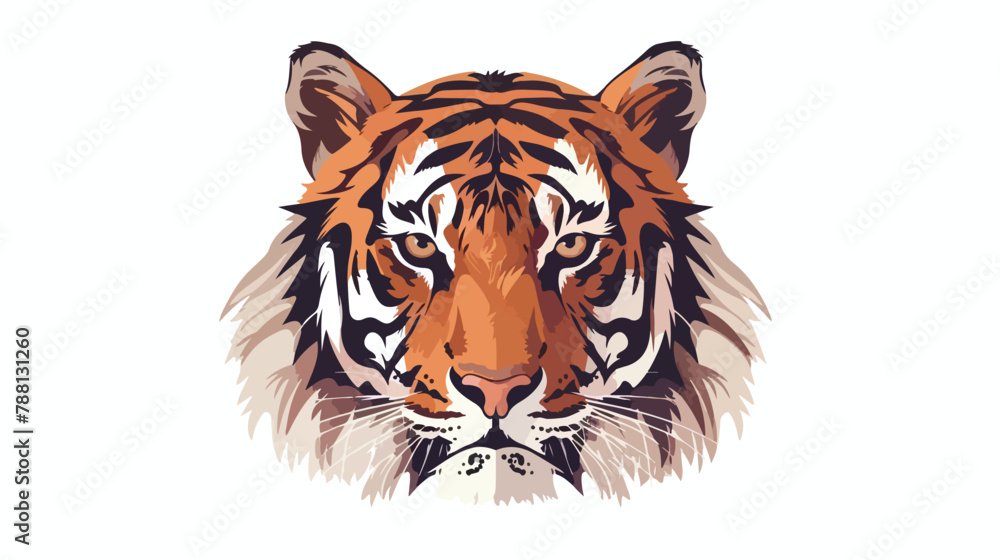 Tiger face portrait. Wild cats head icon. Predators m
