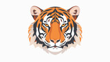 Tiger face portrait. Wild cats head icon. Predators 