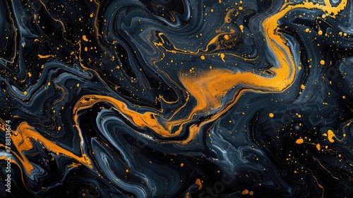 Black and yellow marble background
