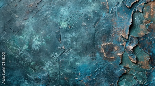 A close up of a painting with blue paint on it, AI