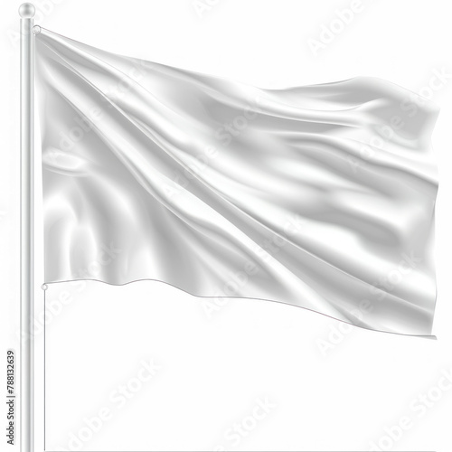 white flag in the form of an icon on a white background drawn smooth without folds on transparency background PNG  © Sim
