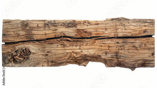 Rough Wooden Plank Cutout: Natural Texture isolated background