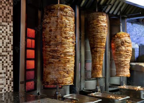 Greek gyros at the fast food restaurant. Traditional greek cusine