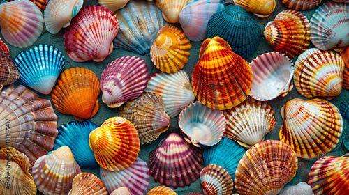 Various Colorful seashell background
