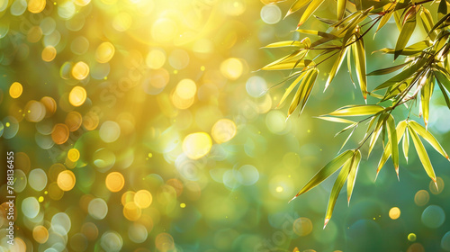 Maple leaf silhouettes against green bokeh, offering woodland solitude.