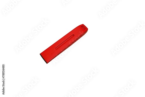 Red felling wedge on a white background