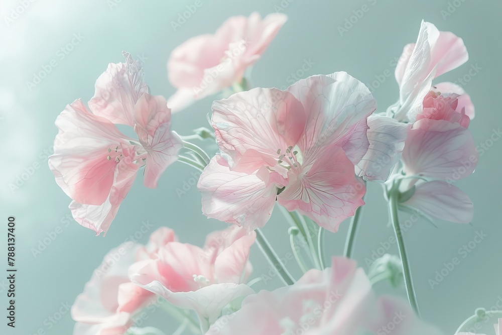 Delicate pink flowers against a soft green background, a gentle and serene image perfect for themes of spring and new beginnings.

