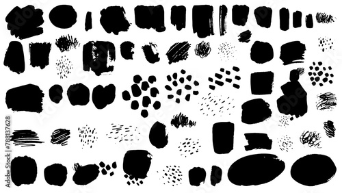 Vector black ink Abstract stains. Watercolor background for textures. Spray paint  monochrome  