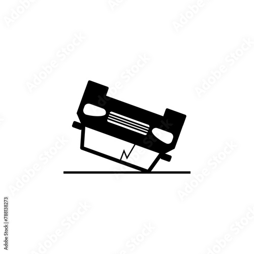 Car Accident, Crash flat vector icon. Simple solid symbol isolated on white background