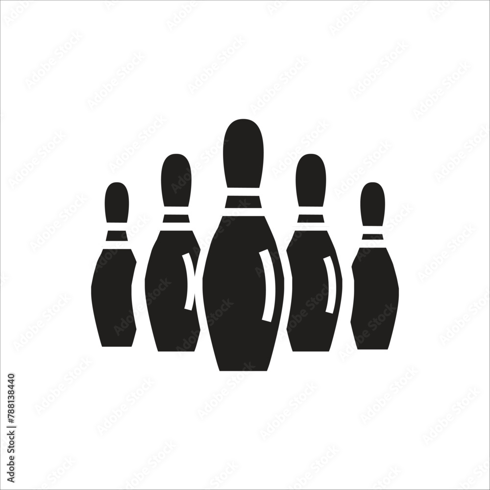 bowling pin vector icon line template bowling pin vector icon line template