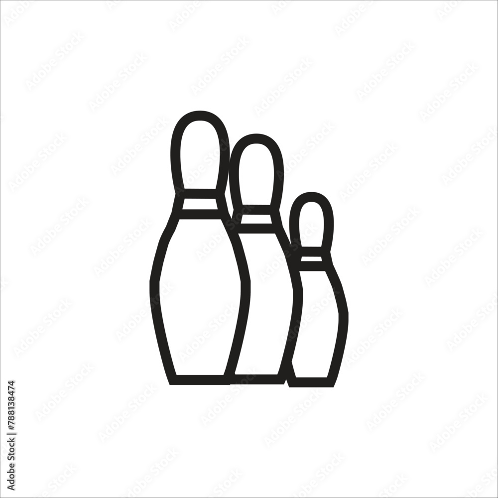 Fototapeta premium bowling pin vector icon line template