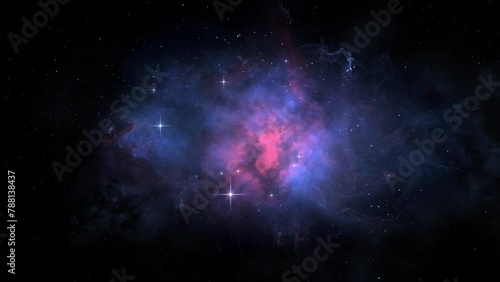 Looped space nebula rotation