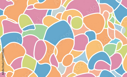 Colored childrens doodle pattern. Abstract seamless pattern. AI generated.