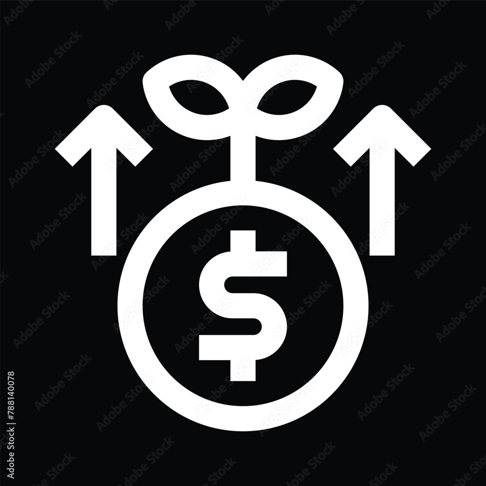 growing money plant icon outline
