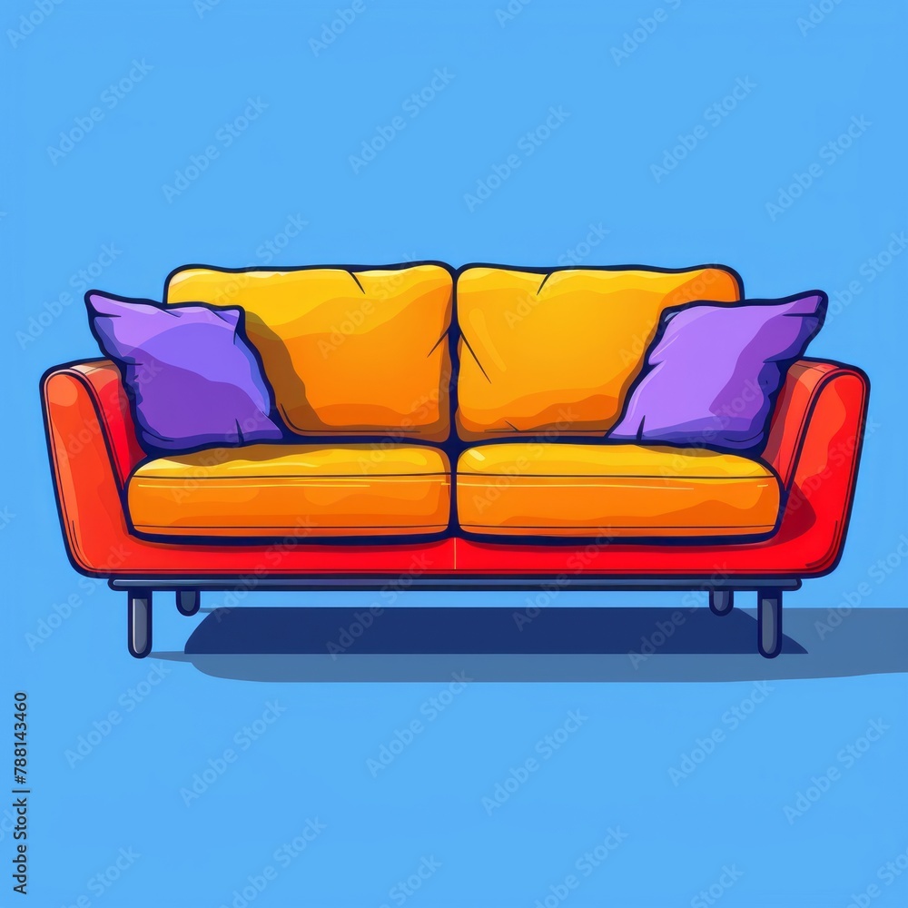 Fototapeta premium A sofa icon is artistically outlined with playful light and shadow, containing hidden elements.