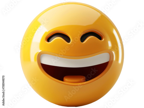 3d smiley face yellow isolated on a transparent background. PNG