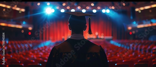 Graduate from behind focus on cap photo