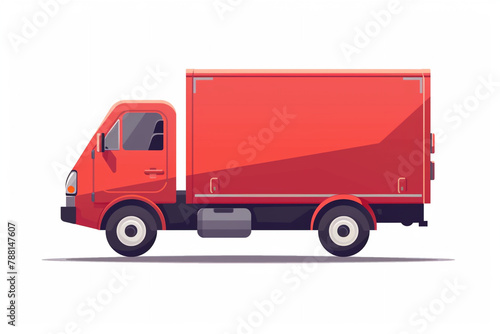 Fast shipping delivery truck flat vector icon for apps and websites on white background 