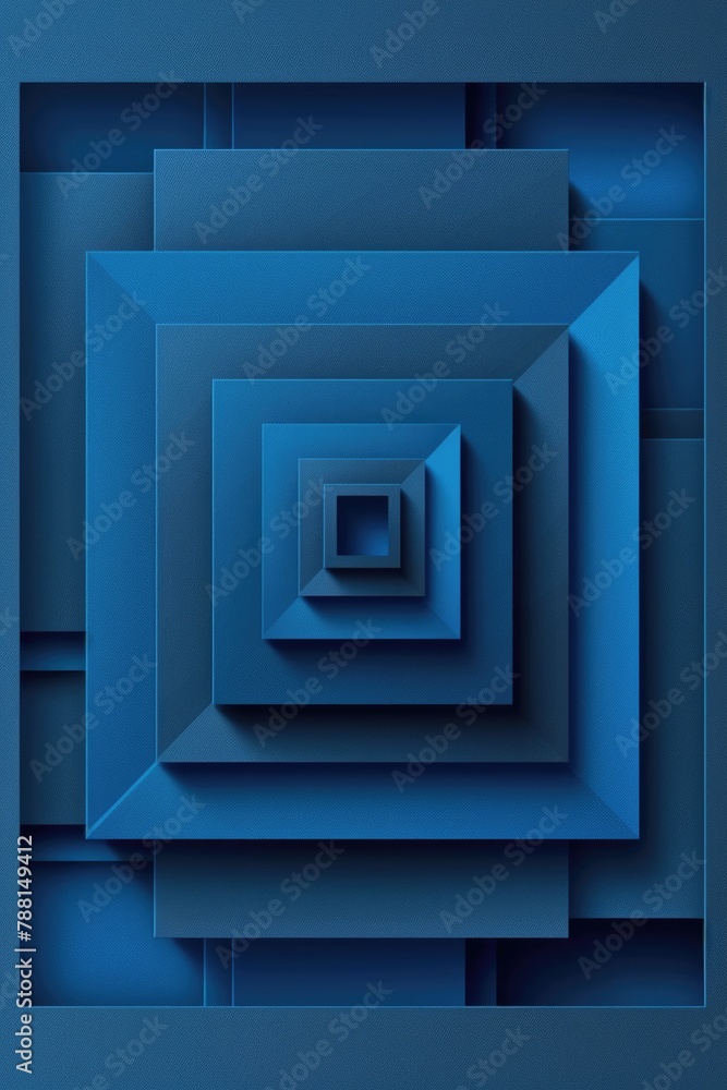 Abstract Blue Geometric Spiral Staircase Perspective Abstract Blue Geometric Spiral Staircase Perspective