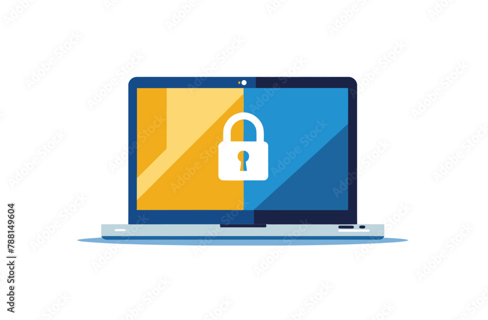 a laptop with a padlock on the screen a laptop with a padlock on the screen