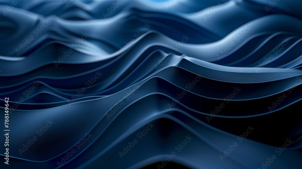 3d waves, abstract and blue background for art, texture or wallpaper illustration of fabric. Pattern, flow and design with gradient of motion, ocean or graphic of liquid on creative backdrop closeup 3d waves, abstract and blue background for art, texture or wallpaper illustration of fabric. Pattern, flow and design with gradient of motion, ocean or graphic of liquid on creative backdrop closeup