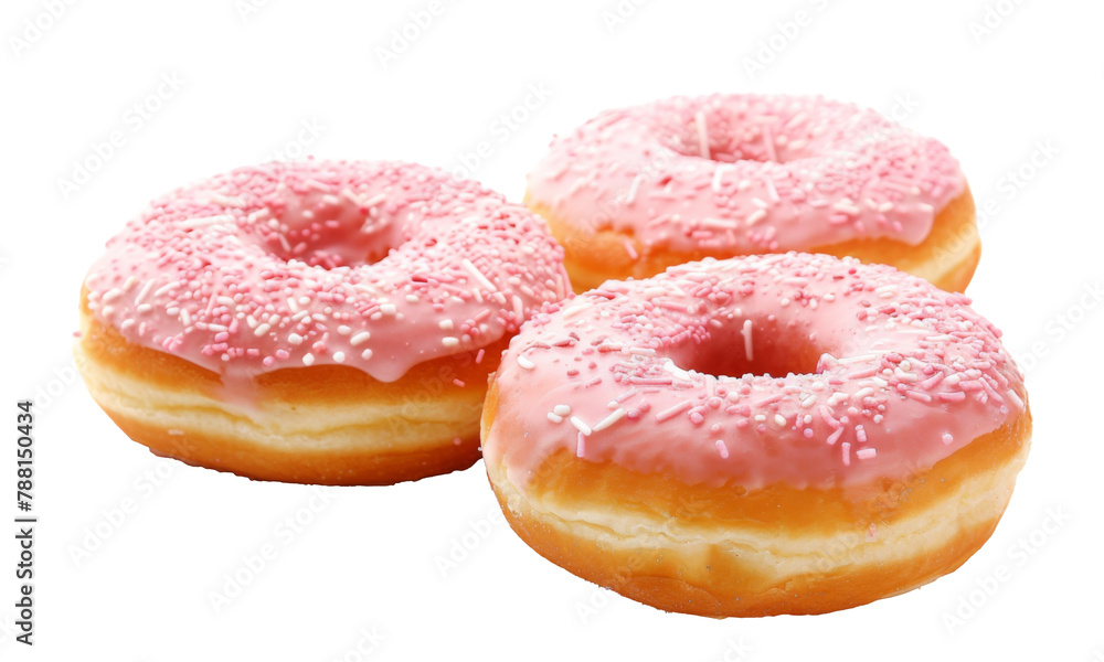donuts isolated on a transparent background. PNG