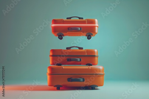Suitcase on colorful background