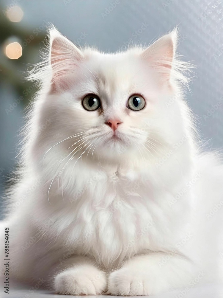 White persian cat with beautiful eyes