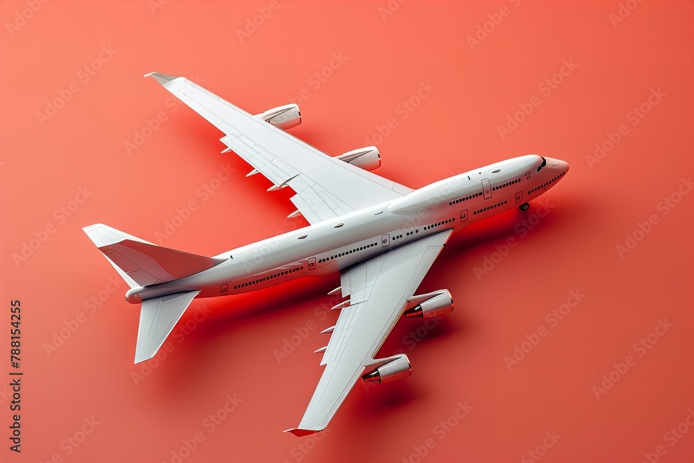 3D model of a plane, travel concept