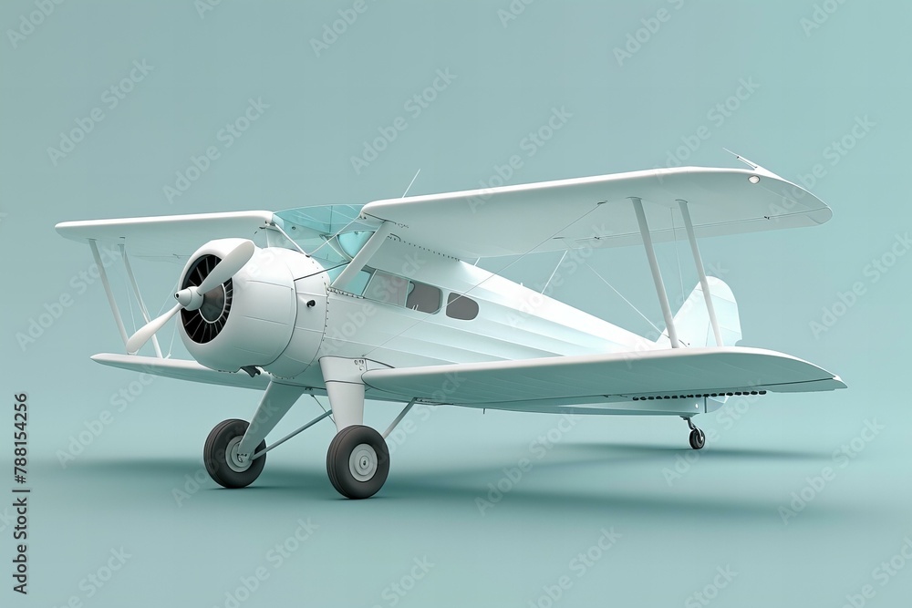 Fototapeta premium 3D model of a plane, travel concept