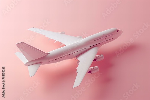 3D model of a plane, travel concept