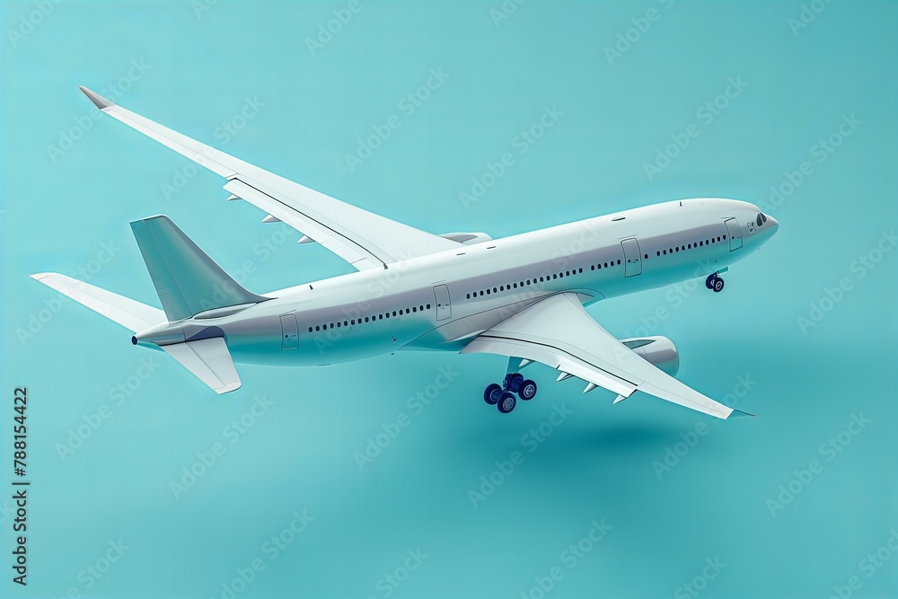 3D model of a plane, travel concept