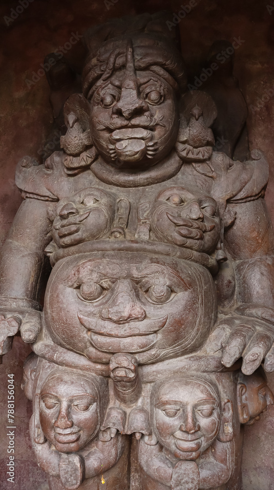 The Unique Sculpture, Sculpture of RudraShiva, on eof the Form of Lord Shiva, Devrani-Jethani Temple, Tala, Chhattisgarh, India.