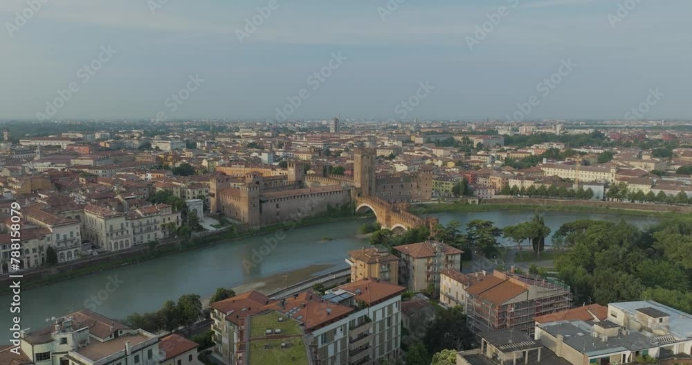 Aerial view of Verona with Adige river, Veneto, Italy. Aerial view of Verona with Adige river, Veneto, Italy.