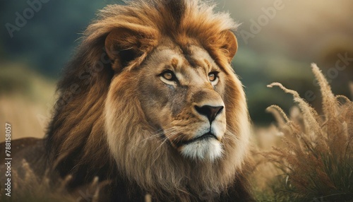 portrait of a lion wild, mane, wildlife, king, zoo, nature, mammal, carnivore © Sadaqat