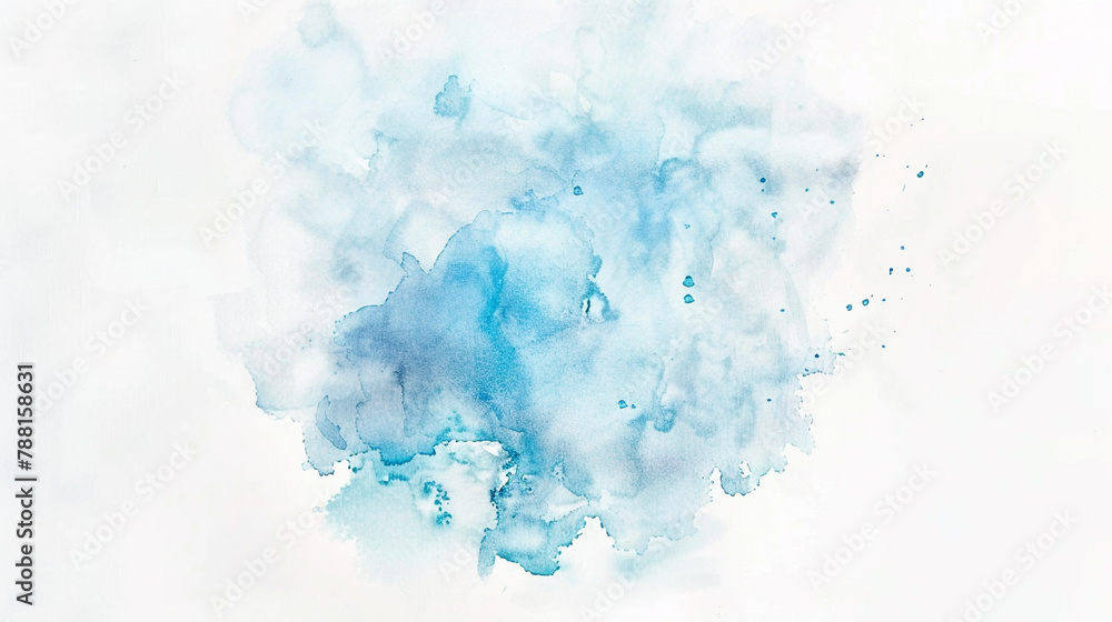 Sapphire blue watercolor spot descends into midnight blue's minimalist deep sea mystery.