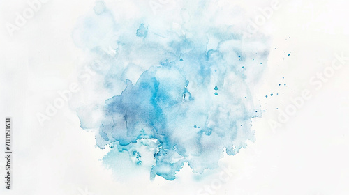 Sapphire blue watercolor spot descends into midnight blue's minimalist deep sea mystery. © Amin arts