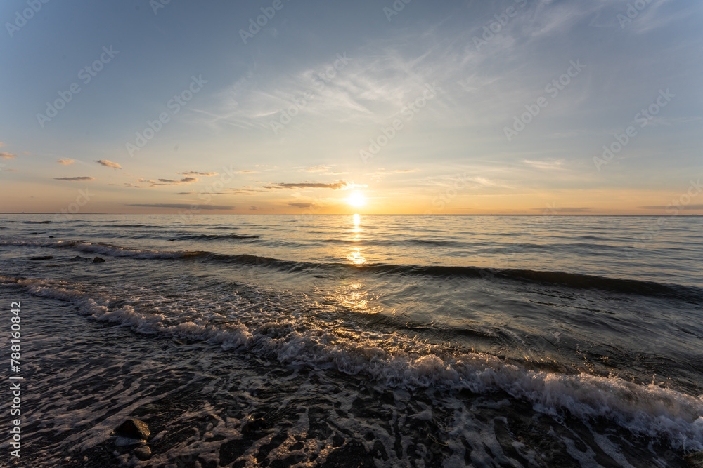 Sonnenuntergamg Ahrenshoop Ostseeküste, Ostsee, Deutschland