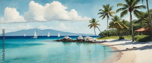 Tropical Getaway: A Paradise Escape Watercolor