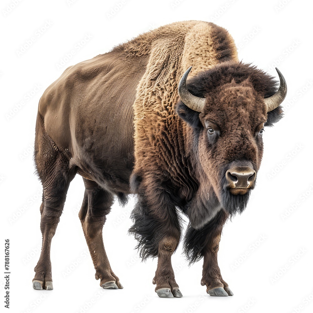 Photo of Bison isolated on white background Photo of Bison isolated on white background