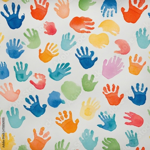 Colorful Handprints: A Child's Creative Expression