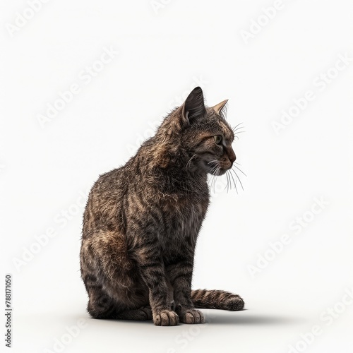 Photo of Cat isolated on white background