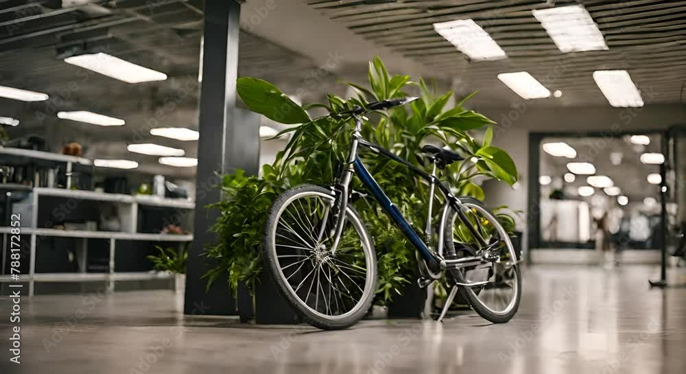 Bicycle in the office. Bicycle in the office.