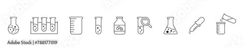 lab flask icon set. science laboratory icon. chemical test tube icon symbol sign. vector illustration