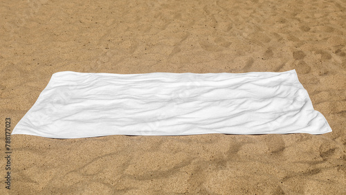 Foto Png beach towel transparent mockup on the beach