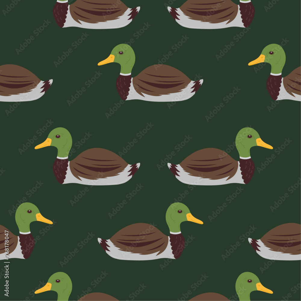Vector seamless pattern with animal print. Background with cute ducks. Vector seamless pattern with animal print. Background with cute ducks.