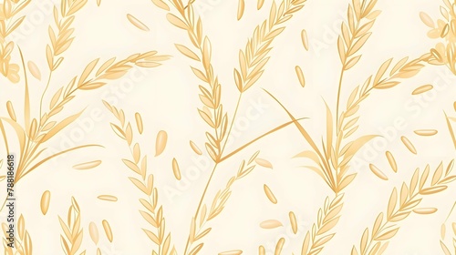 Rice seamless pattern for background, fabric, wrapping paper. Concept simple rice grain pattern on light background. print and web design with traditional wealth and happiness symbol 